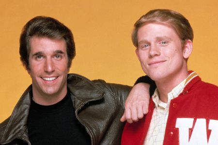 A young Henry Winkler (left) with his Happy Days co-star, Ron Howard